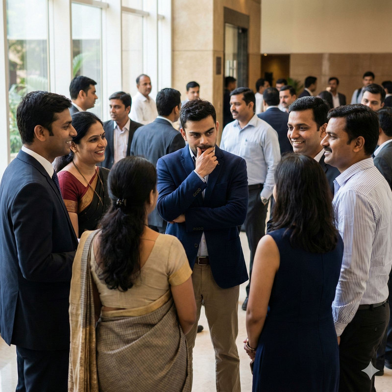 Smart professionals walking together on a path