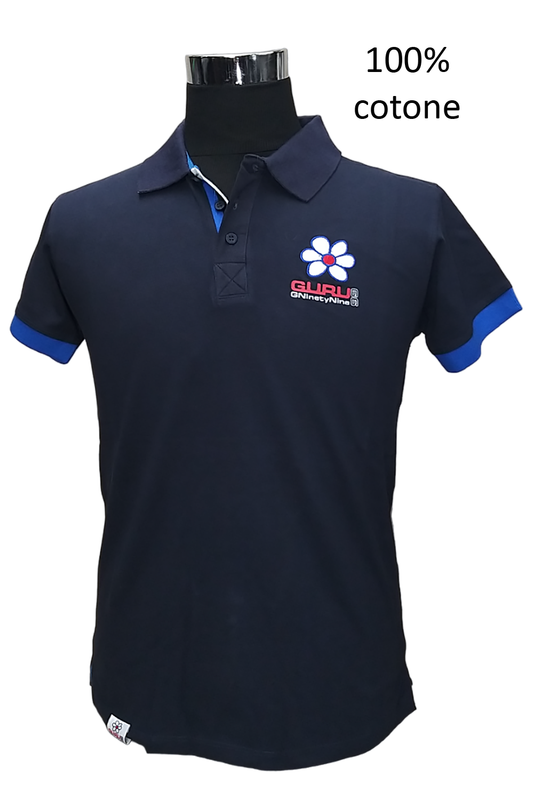 Maglia uomo polo mezza manica 100% cotone di piquet GURU