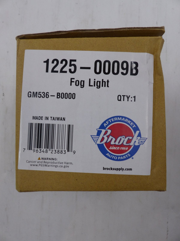 BROCK GM536-B0000 FOG LIGHT ASSEMBLY 1225-0009B