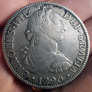 8 Reales 1790. Carlos IV. México. Busto Carlos III Ordinal IIII 20190320-102738