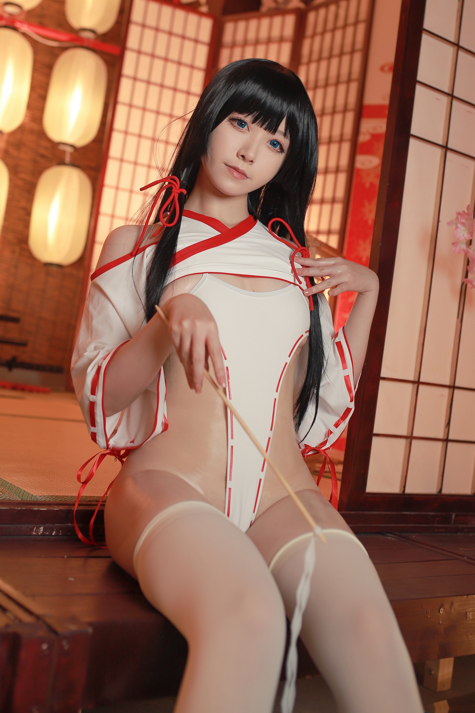朝霧愛 – ビッチ巫女 Cosplay 高清写真（31P-305.1M）反差主题插图1