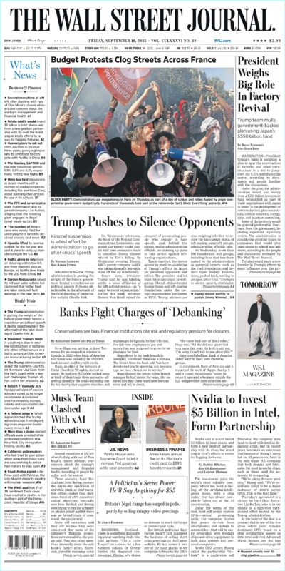 The Wall Street Journal September 19.2025 (Danziger, Jeff)