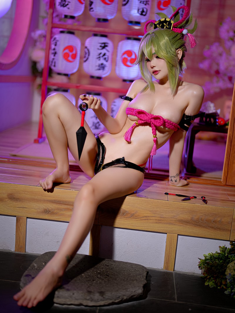 Joyce Lin2x Kuki Shinobu Cosplay Genshin Impact 写真 46P插图1