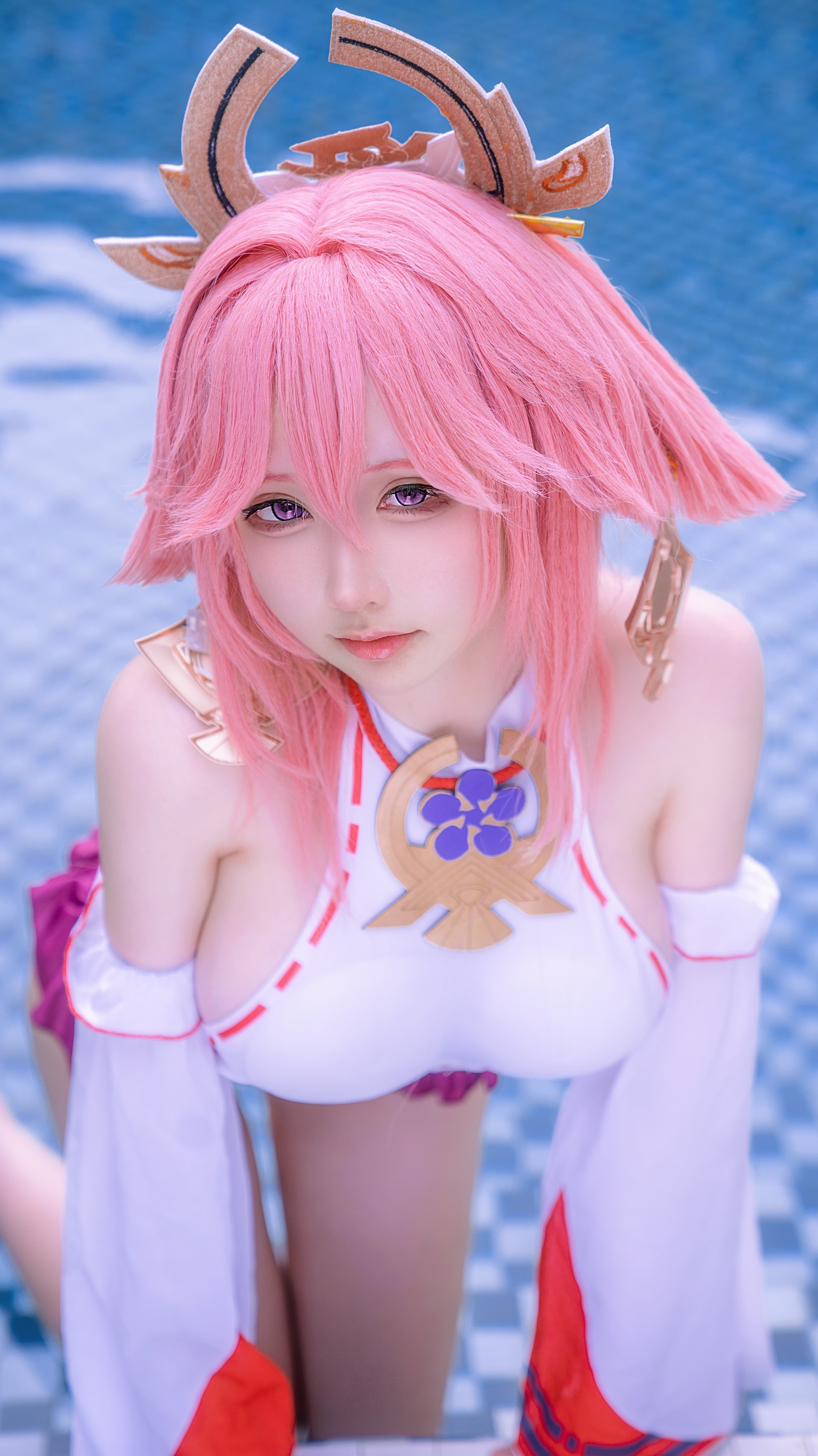 樱梨梨 八重神子 泳装 Cosplay 写真合集｜原神角色高清图集（29P｜429MB）插图2