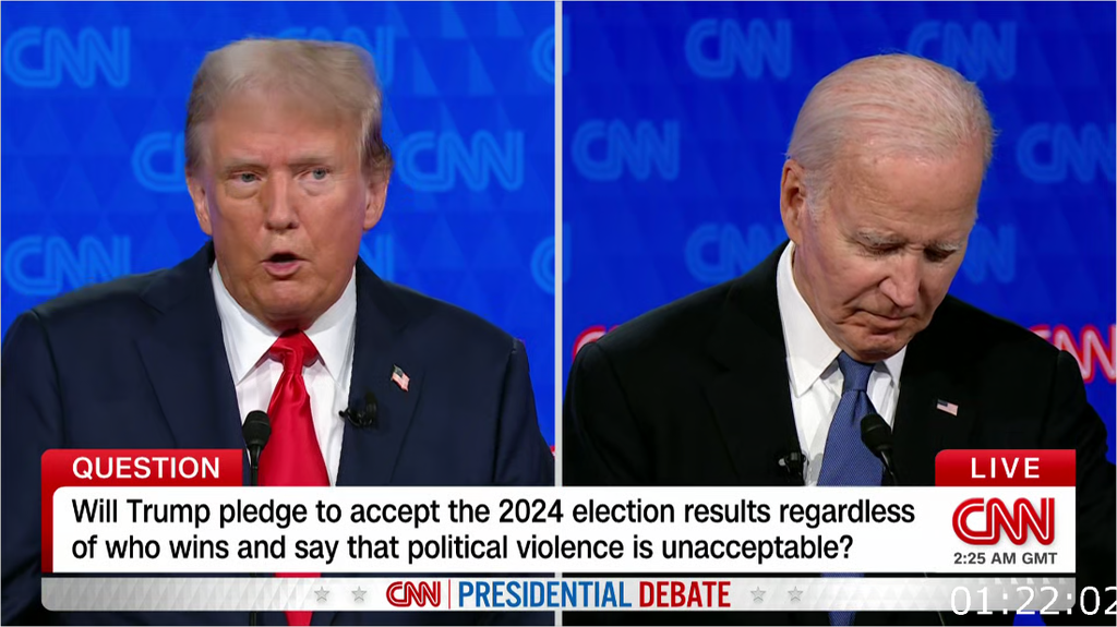 Presidential Debate (2024-06-27) Trump Vs Biden [1080p] (x265) Ft5re6wbg6o5