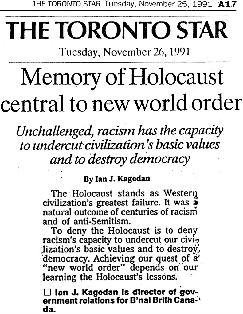 Globalism The Toronto Star November Memory Of The Holocaust