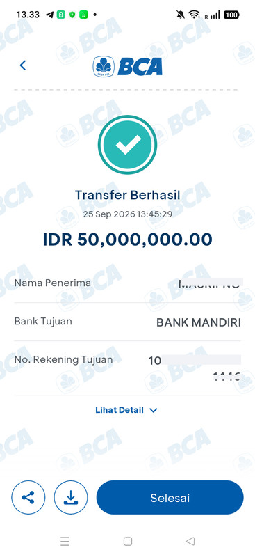 Bukti Transfer Asli