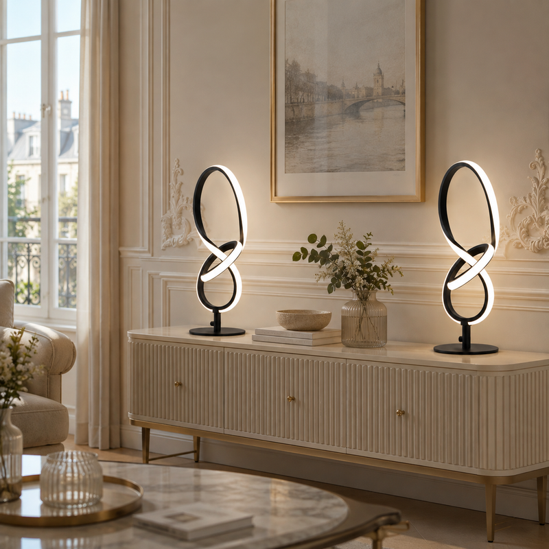 Deux luminaires assortis – Composition équilibrée
