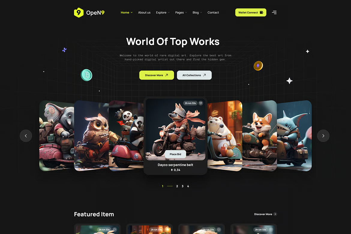 Open9 | NFT Marketplace HTML Template