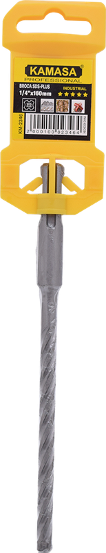 BROCA SDS-PLUS CON 4 ARISTAS DE CORTE 1/4"x160mm 5 ESTRELLAS KAMASA