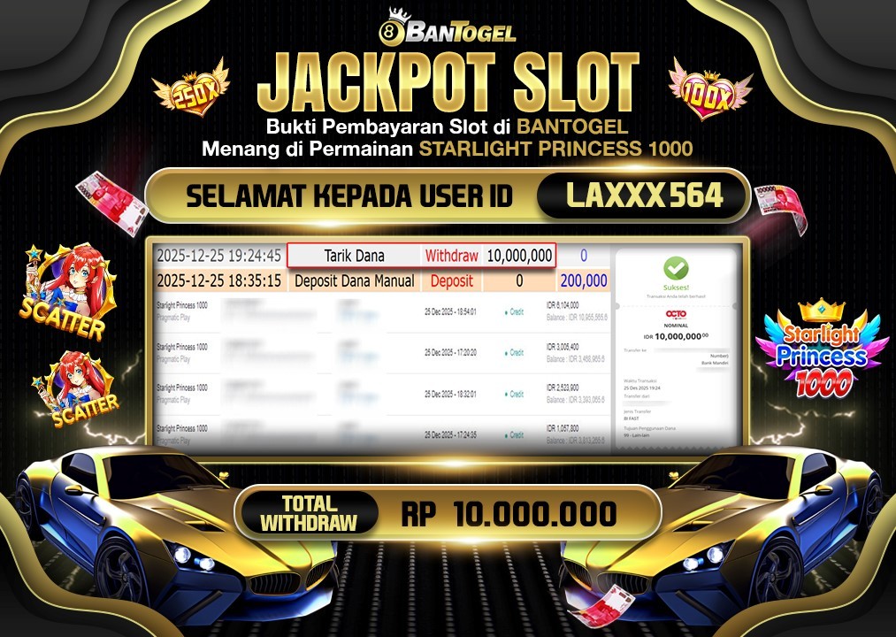 BUKTI JACKPOT LUNAS BANTOGEL
