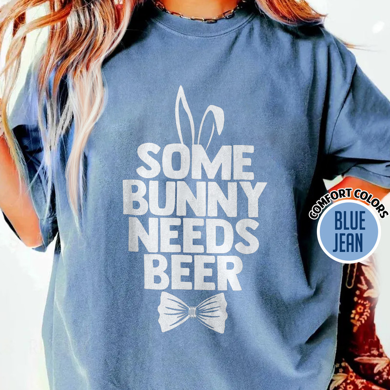B0BV9CWGM1 Funny Easter Tee Men Some Bunny Needs Beer Happy Easter Day T Shirt MK10
