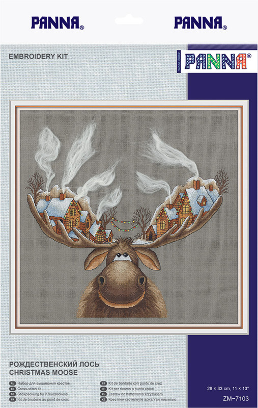 Gezählter Kreuzstich Stickpackung Panna ZM-7103 cm Weihnachten Elch Zoll