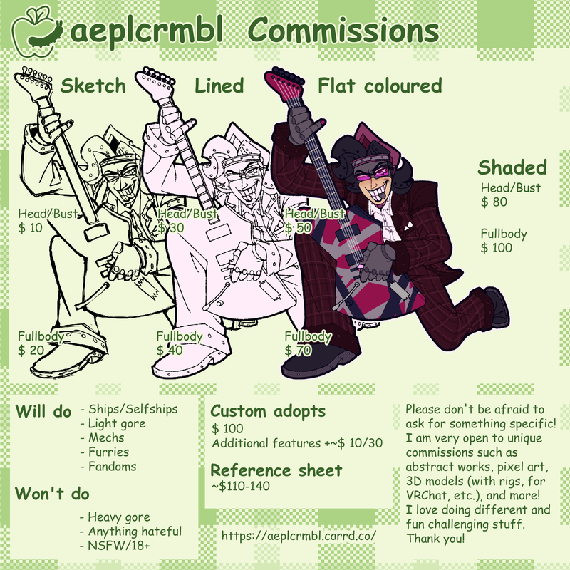 Commissions sheet visual