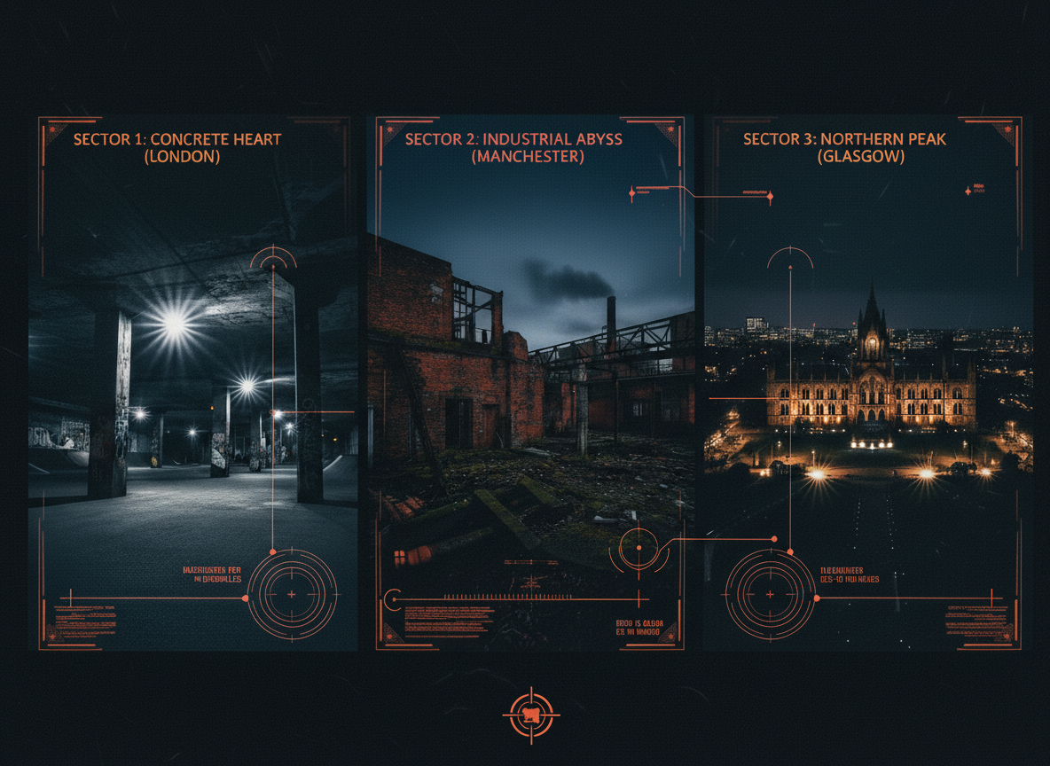 Event Locations Map showing the three cities of the Scaters UK Roadshow 2026: London (April 04), Manchester (April 06), and Glasgow (April 09)