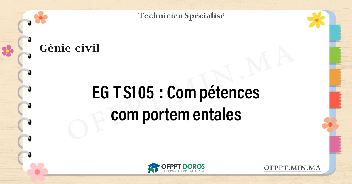 Sommaire détaillé du cours Compétences comportementales EGTS105 OFPPT - Structure du module