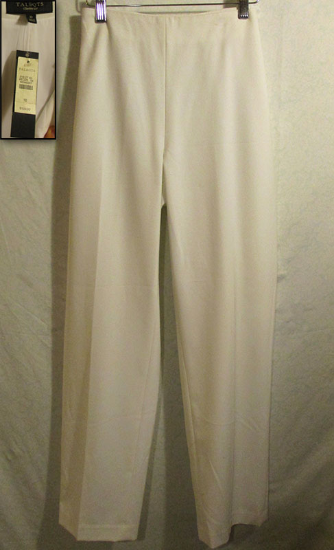 white lined pants