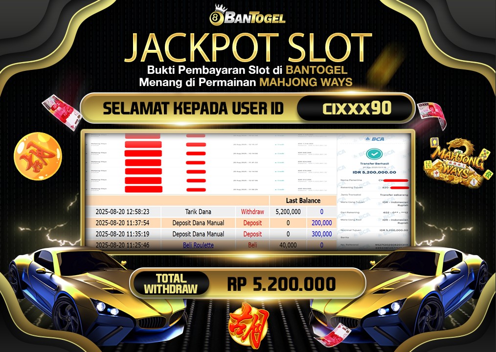BUKTI JACKPOT LUNAS BANTOGEL
