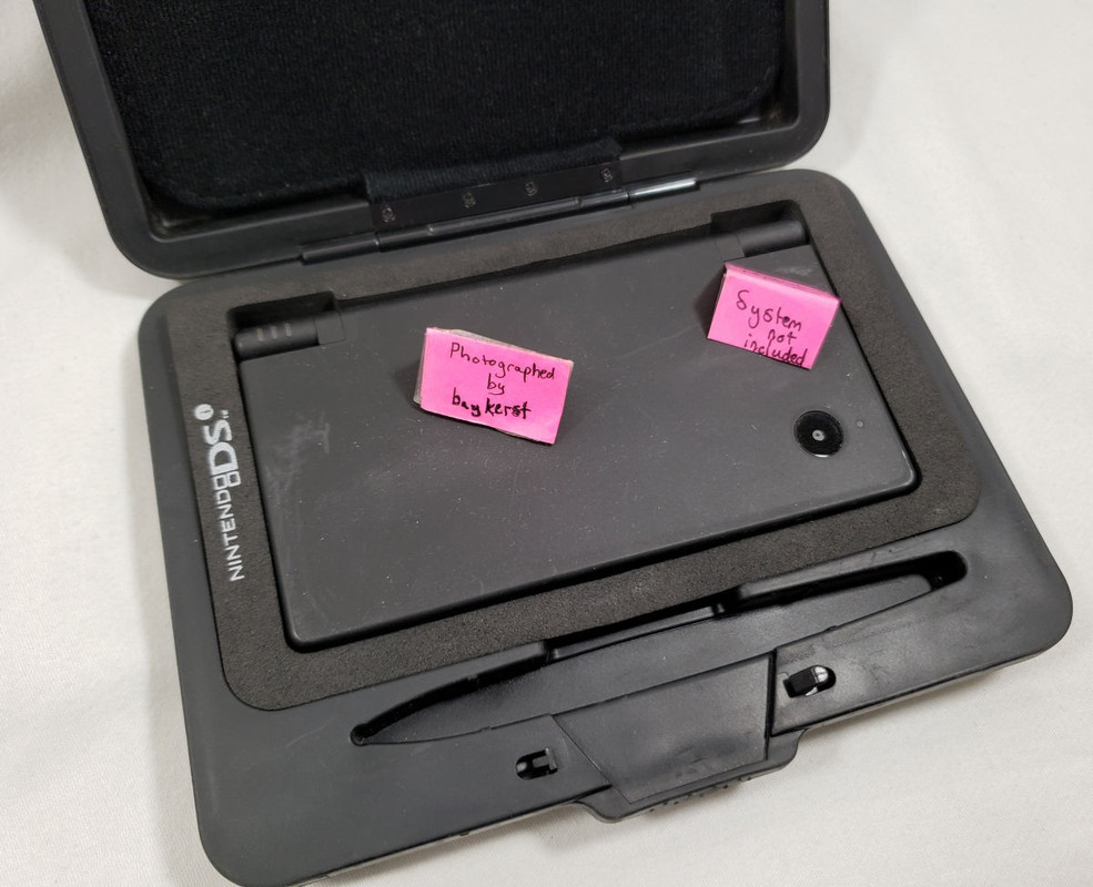 Official Nintendo DSi Hard Plastic BLACK Carrying Case logo XL DS