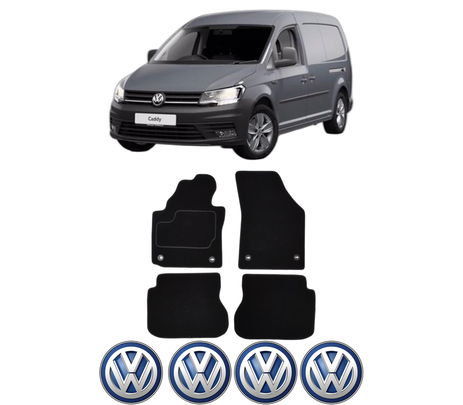 Set Covorase Presuri Volkswagen CADDY III Box Body/MPV (2KA, 2KH, 2CA, 2CH) din 2004-2015, Auto, Material Textil Mocheta, 4 Stickere auto cu Volkswagen