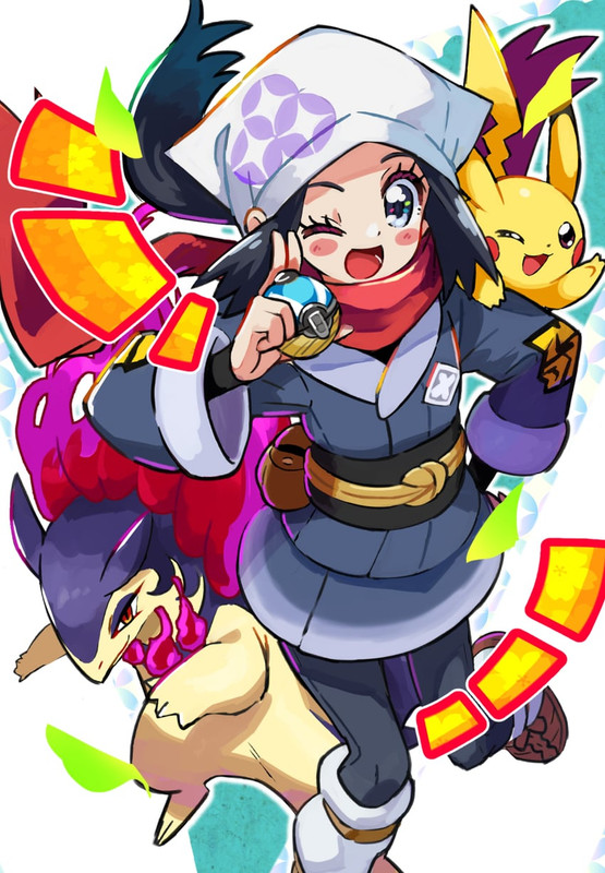 pikachu-akari-and-hisuian-typhlosion-pok