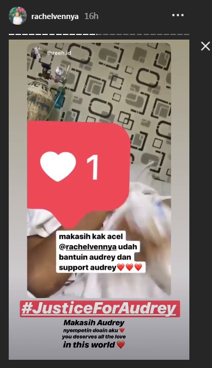 Rachel Vennya dukung Audrey