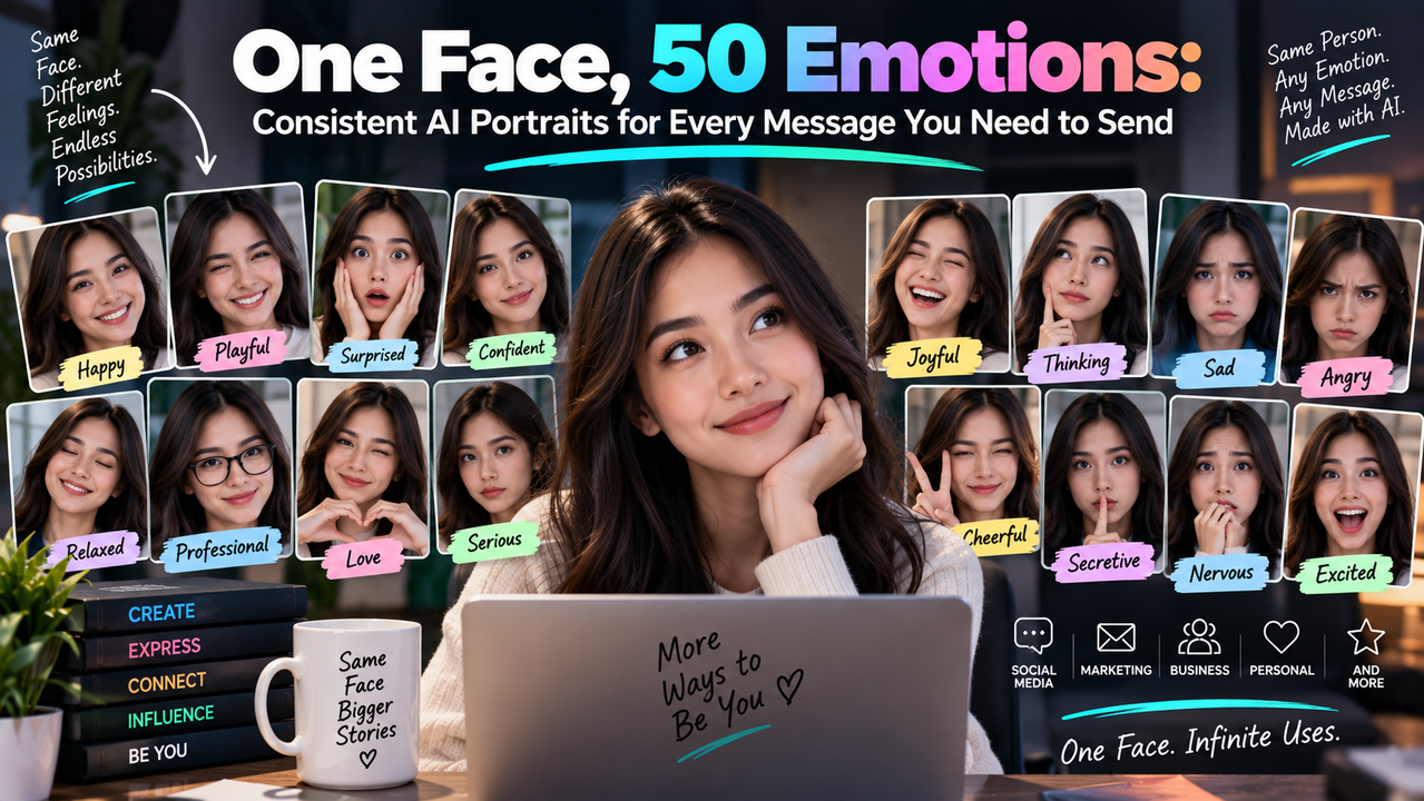 One Face, 50 Emotions: Consistent AI Portraits for Every Message You Need to Send
