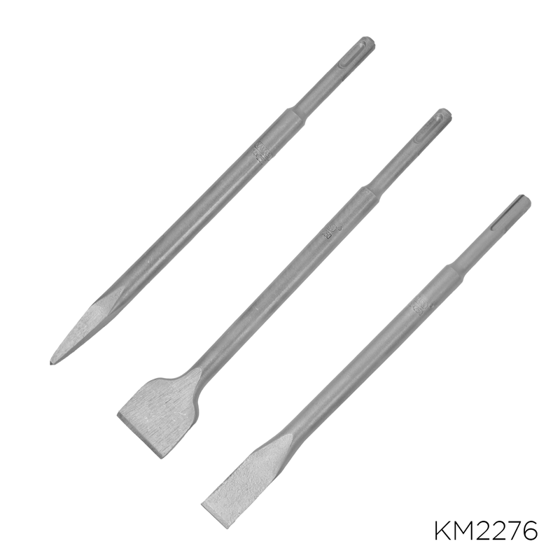 JUEGO DE CINCELES SDS-PLUS 3 PZAS (PUNTA,PLANO Y TIPO PALA) 14X250MM, 20X14X250MM, 40X14X250MM