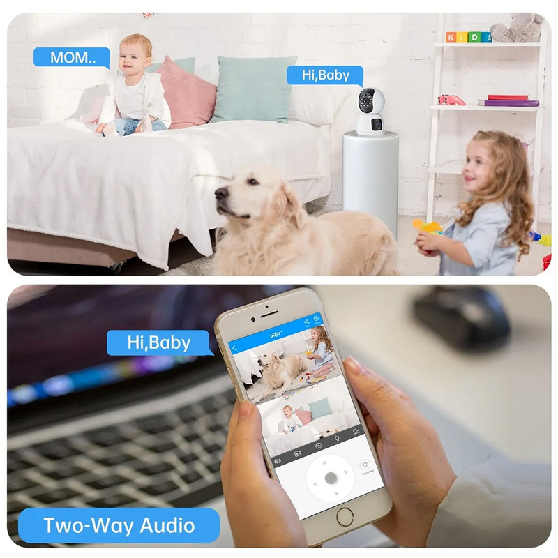 Cámara Vigilancia WiFi Interior 4K HD, Cámara Vigilancia Domicilio WiFi con WiFi 360° Cámara de Seguridad para bebé, Perro, Visión Nocturna, Seguimiento Automatico, Detección AI，Audio Bidireccional - details 8
