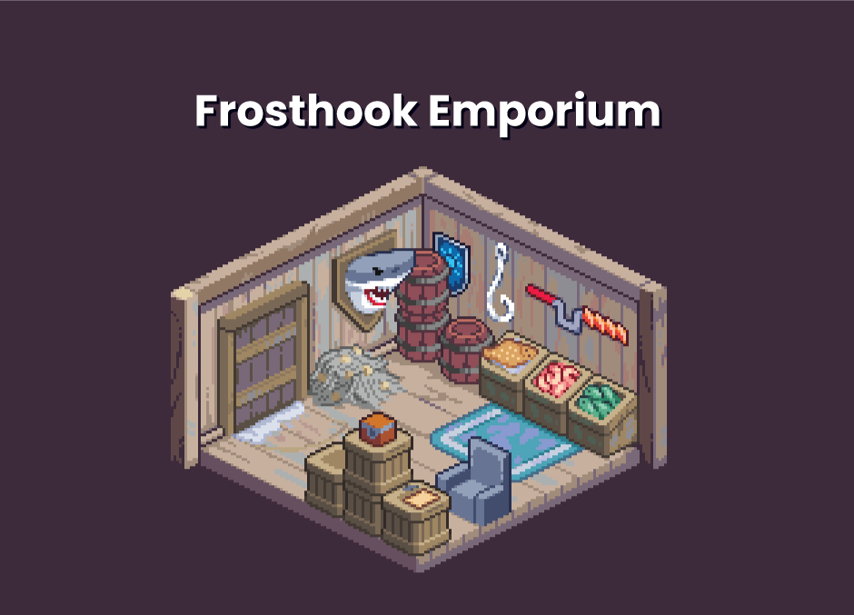Frosthook Emporium is the place to go for purchasing your fishing supplies in Jarvonia