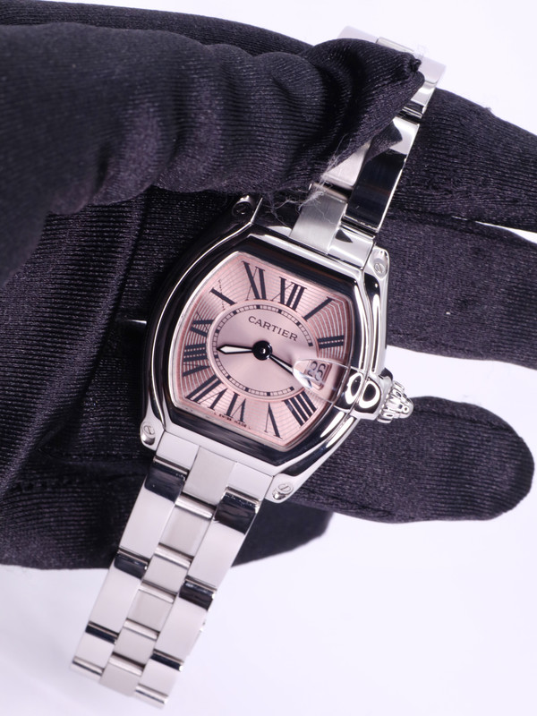 Pristine 2010s Cartier Roadster Small Model W62017V3 Pink Dial