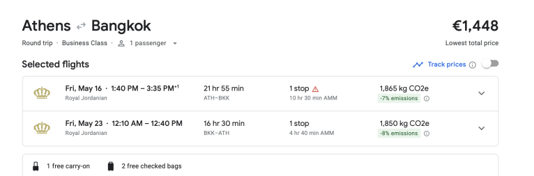 Business Class-ROYAL JORDANIAN Atenas>Bangkok desde 1,448€ - Viajar barato: Chollos de viajes - Foro General de Viajes