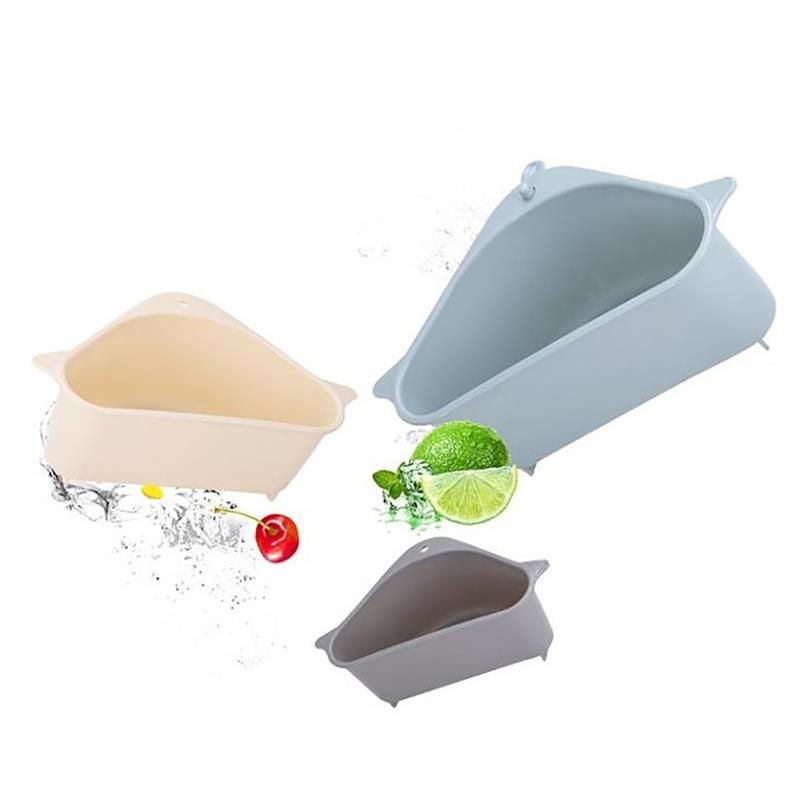 Strainer,triangular,sink,drain,basket,fruit,vegetable,cup,suction,kitchen,sponge,rack,storage,filter