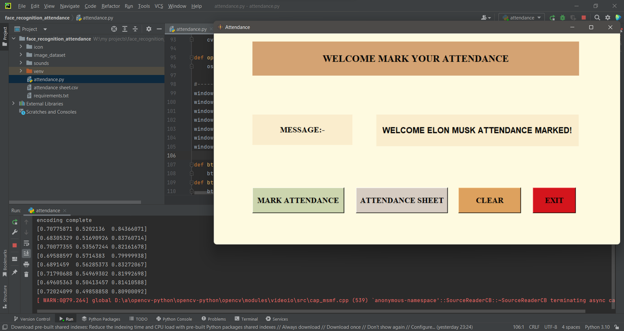 GitHub - abu-tech/face-recognition-attendance: A GUI application which ...