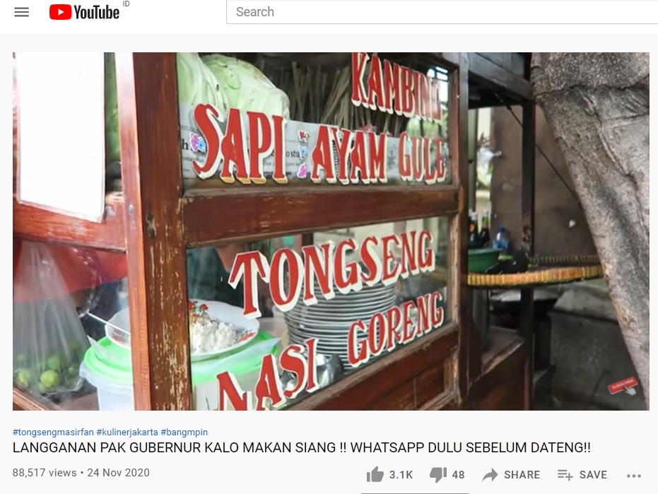 Tongseng Mas Irfan yang terletak di Menteng, Jakarta Pusat.