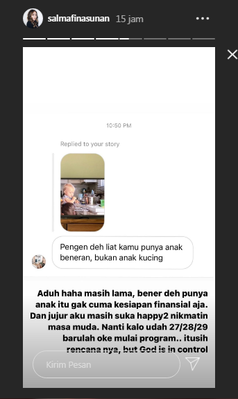 Salmafina Sunan ungkap rencana memiliki momongan