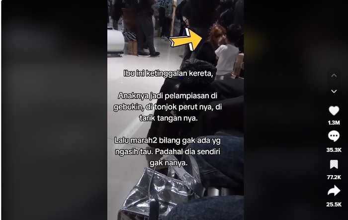 Video viral memperlihatkan seorang anak kecil yang menangis usai dianiaya ibunya lantaran ketinggalan kereta.