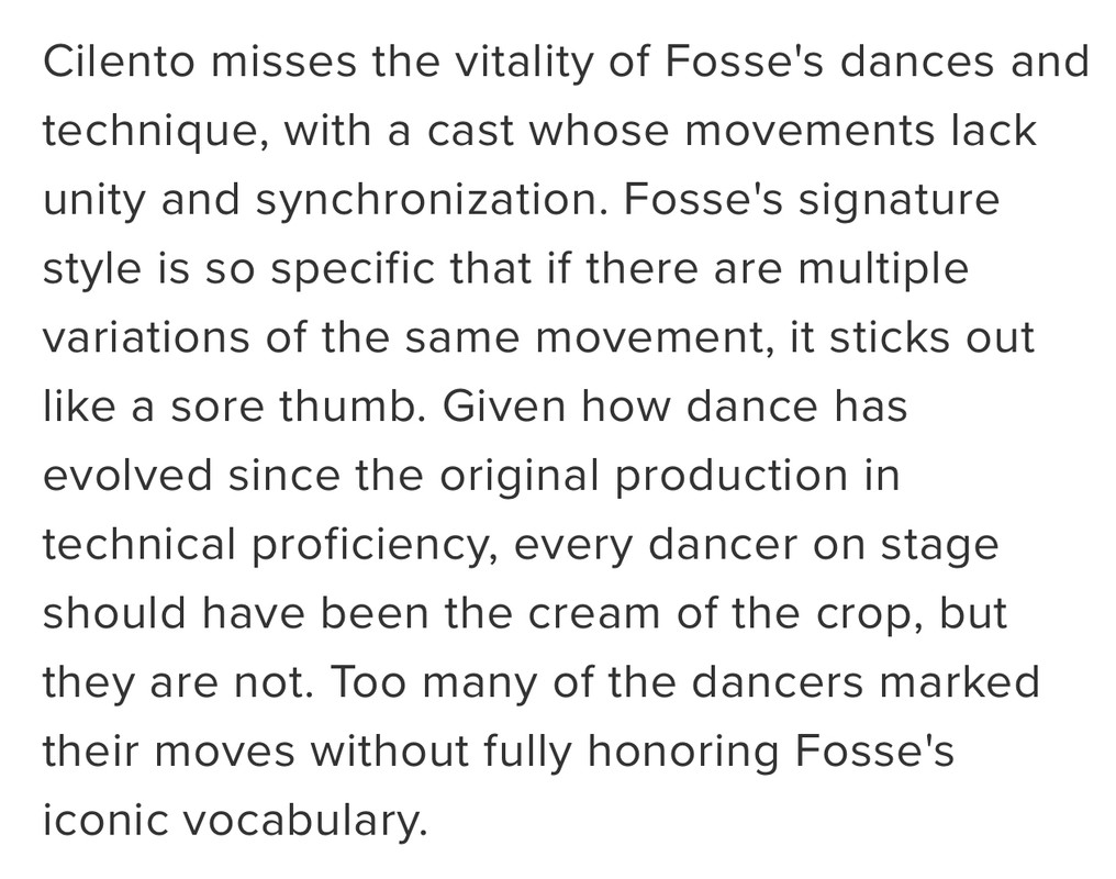 BOB FOSSE'S DANCIN' at the Music Box?
