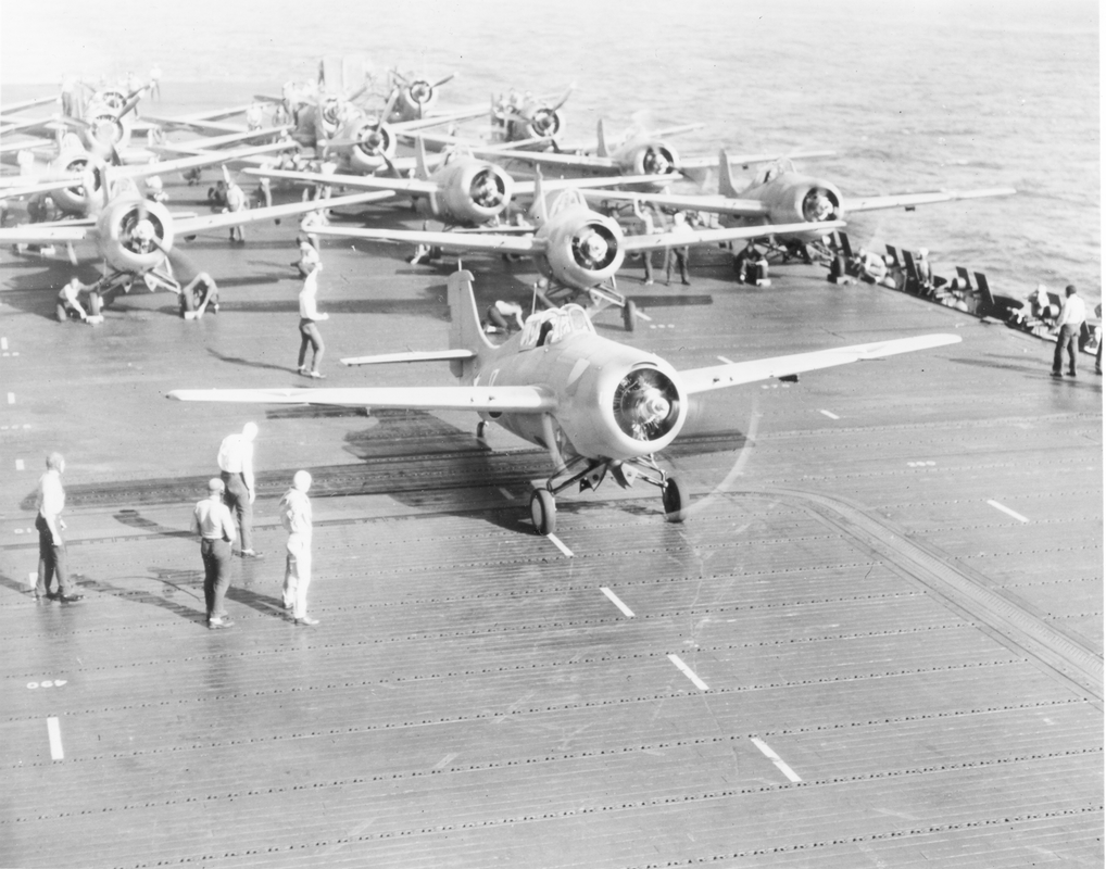 4 grum 733 F4F-4 preparing for takeoff