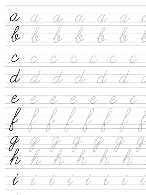 Ejercicios alfabeto fino