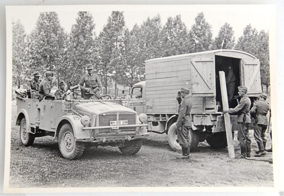 Original WK2 Foto Kübelwagen mit Fla-MG Kennung 