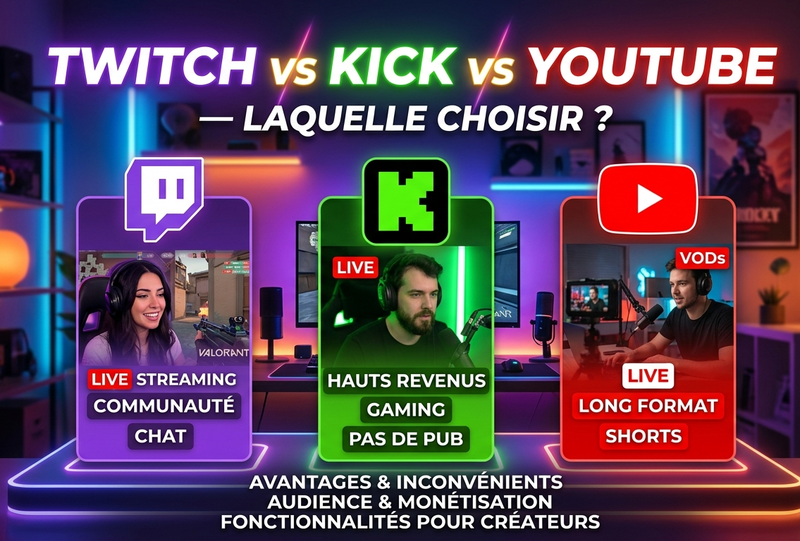 Twitch, Kick ou YouTube : quelle plateforme de streaming préfèrent vraiment les spectateurs ?
