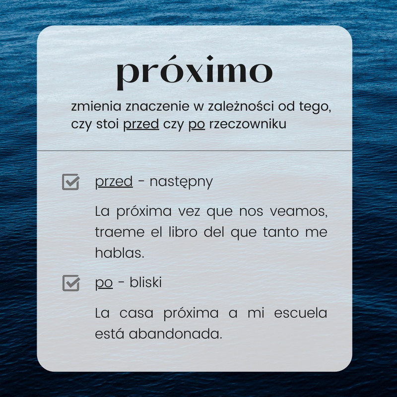 Czy "nuevo" zawsze oznacza to samo?