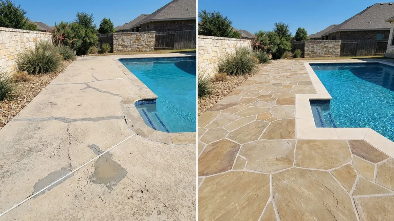 Affordable pool deck repair vs replacement cost comparison San Antonio TX