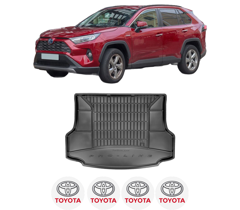 Tavita Portbagaj TOYOTA RAV 4 IV (_A4_) din 2012-2019, Protectie Portbagaj Auto, 4x Stickere auto cu TOYOTA