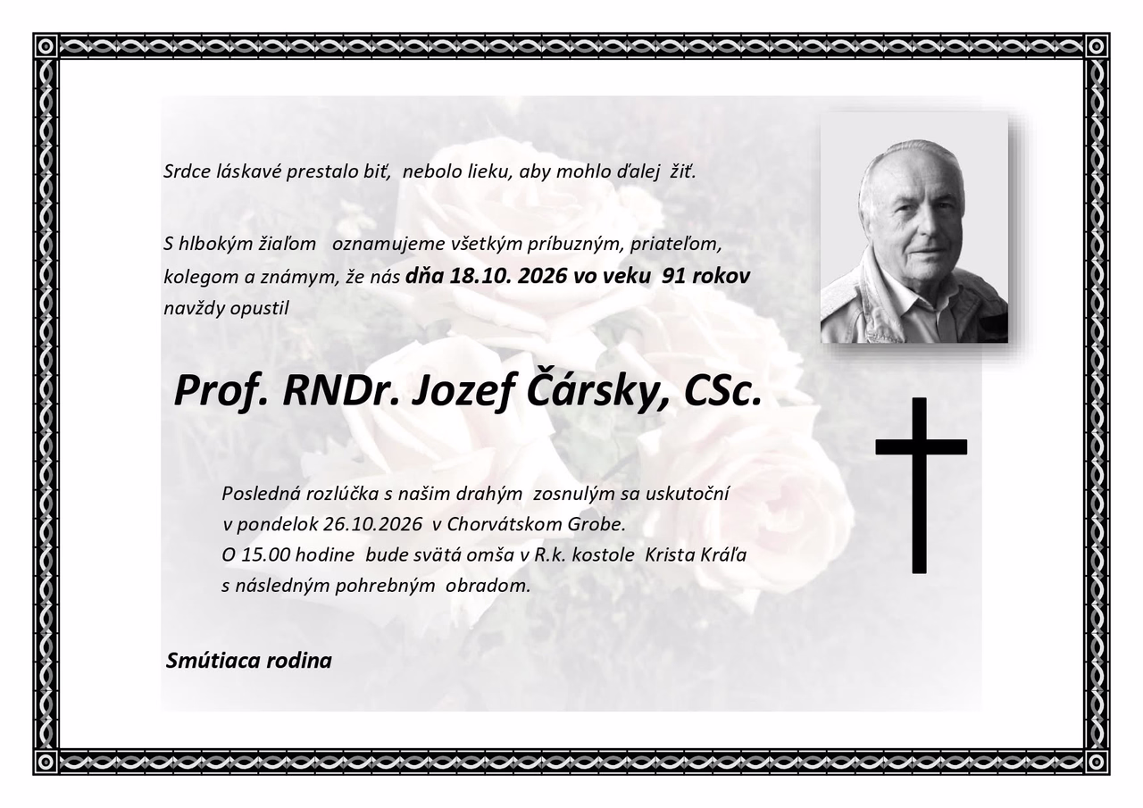 Posledná rozlúčka je naplánovaná na pondelok v Chorvátskom Grobe.