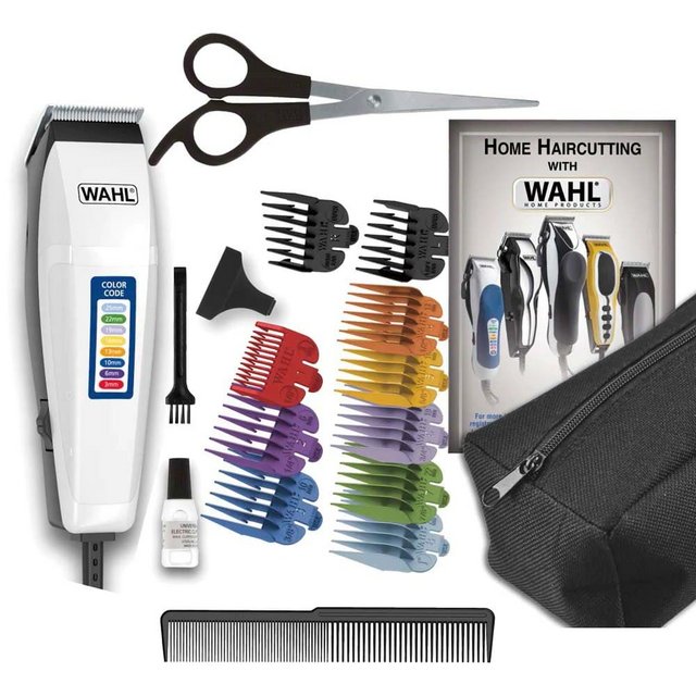 Máquina de Cortar Cabelo Wahl Clipper Color Code 9314-1755 10 Pentes – Branco