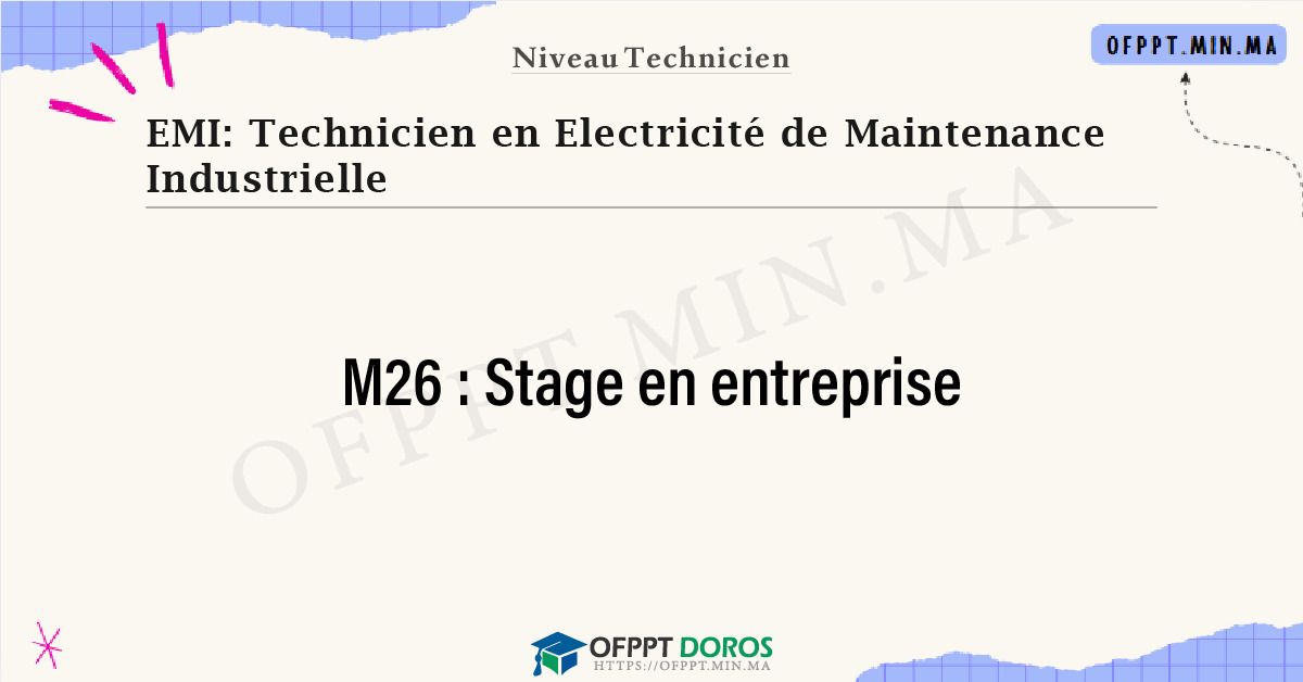 Sommaire détaillé du cours Stage en entreprise M26 OFPPT - Structure du module