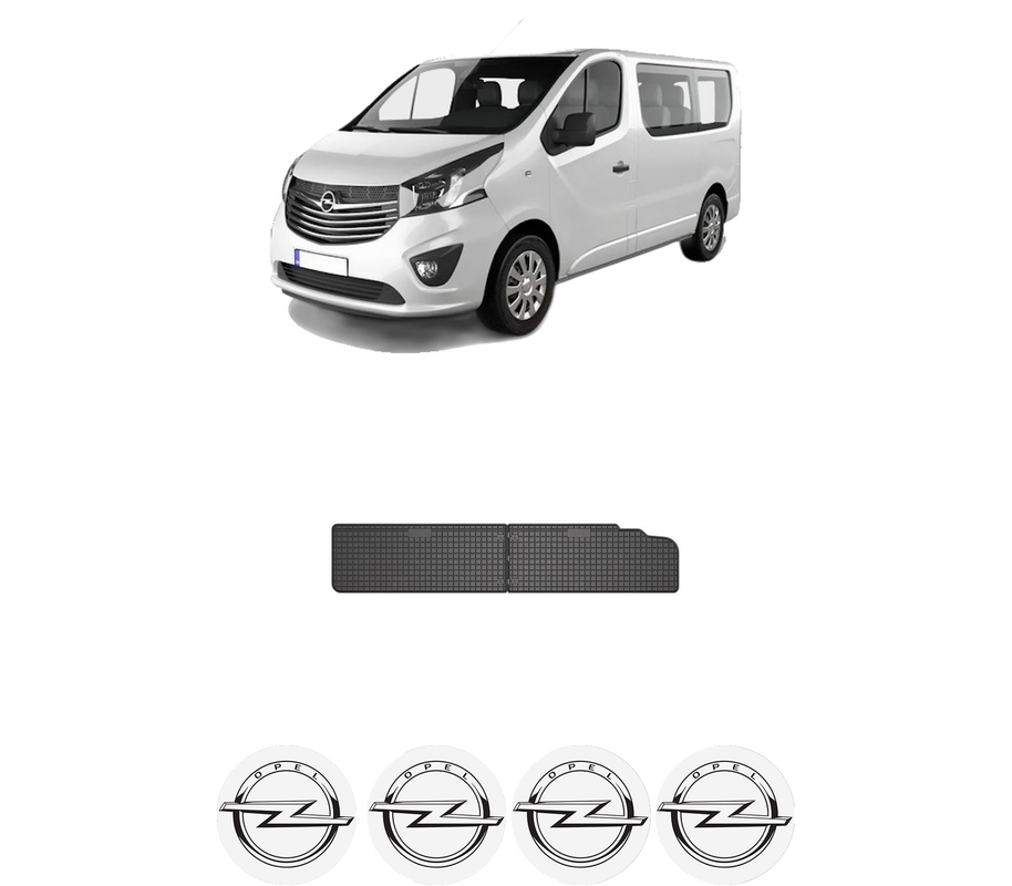 Set covorase presuri OPEL VIVARO B Van (X82) din 2014-2019, auto, din cauciuc thermoplastic, 4 Stickere auto cu OPEL