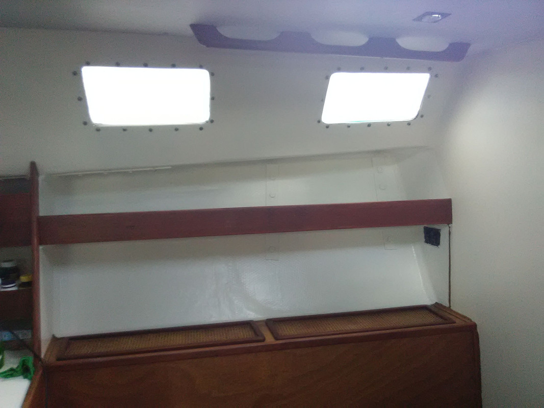 refinished behind couches port &strbrd